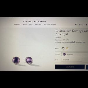 David Yurman “Châtelaine” earrings with Amethyst